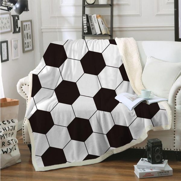 

new 3d printed basketball/football/ tennis sherpa blanket plush velvet warm sheet cartoon office nap blanket 0041