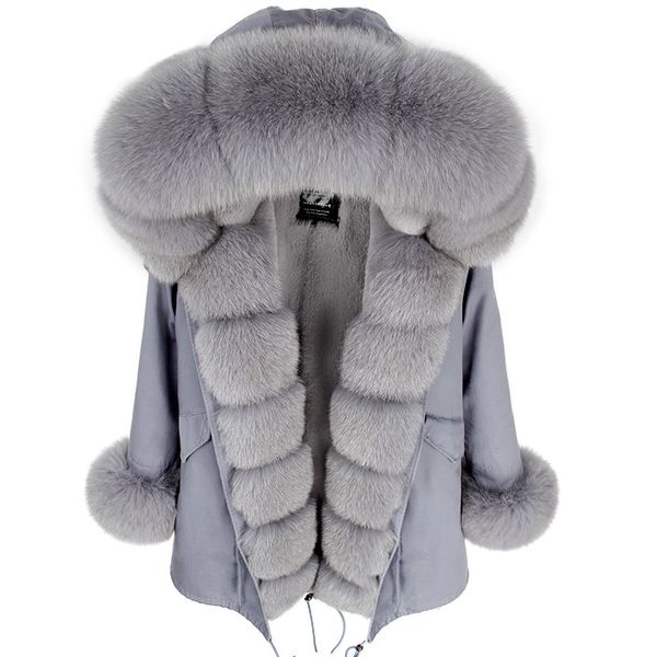

mao mao kong winter woman black medium jackets outwear thick parkas natural real fox fur coat women's jacket women's fur coat 2010