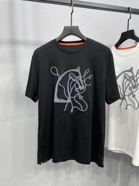 

2022 spring summer europe italy horse anmial tee cotton luxury famous brand t shirt men women fashion tshirt m-3xl, White;black