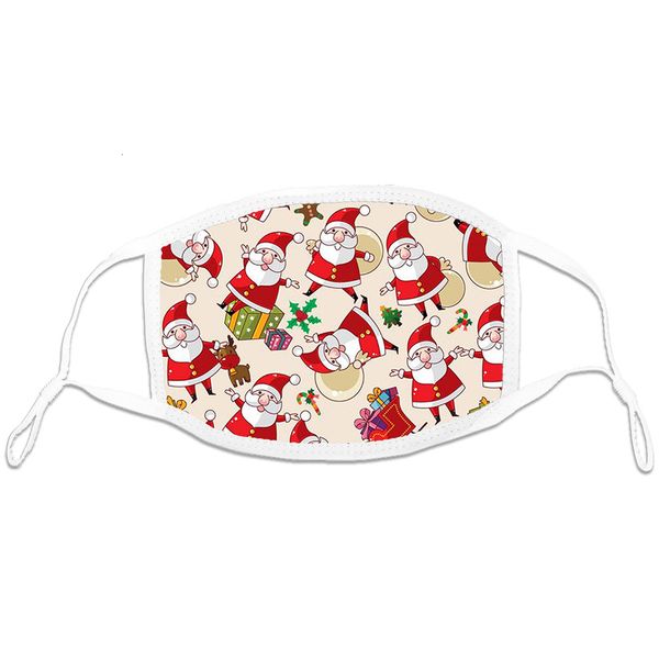 

washable christmas face party masks mask cartoon xmas reusable anti-dust mouth cover mask for adults kid