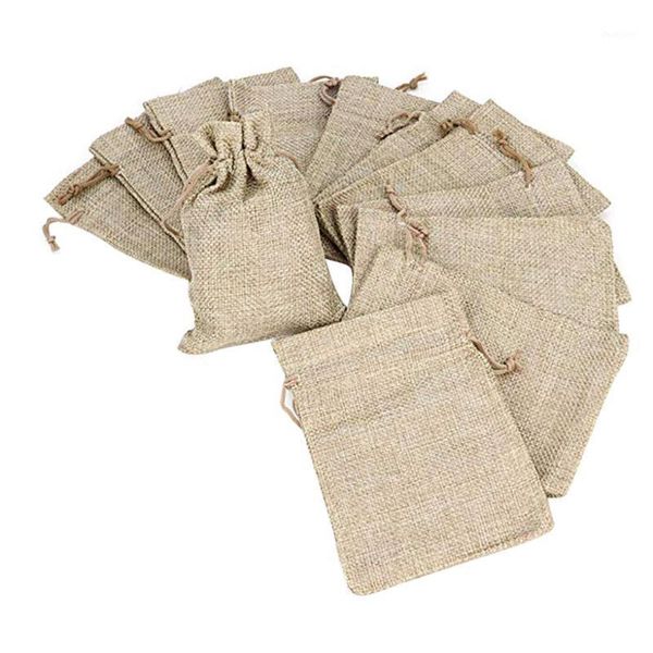 

50pcs 13.5x9.5cm sachet jute bag for gift jewelry june#171