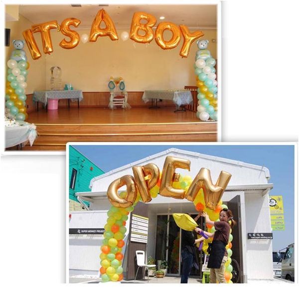 

40 inches gold silver pink blue letter foil balloons baby birthday party banner wedding decoration supplies large helium sqchtn