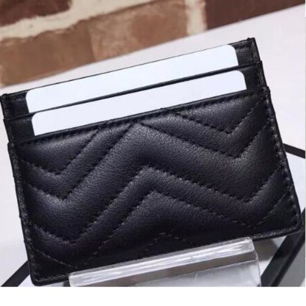 

genuine leather luxurys designers fashion men women's card holders black lambskin mini wallets coin purse pocket interior slot pocket
