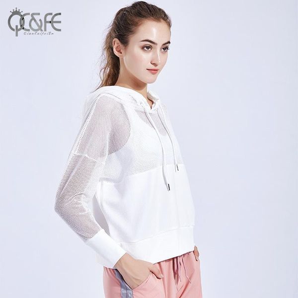 

spring style relaxed casual gauze blouse women running breathable yoga gym clothes long sleeve hooded sports coat kg-338, Black;red