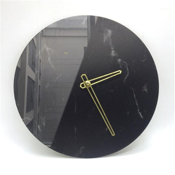 

black creative nordic style marble decoration minimalist reloj de pared hanging fashion wall clock for living room home decor1