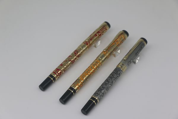 JINHAO Rilievo del drago di alta qualità in 3 stili con finiture in oro Forniture per ufficio di cancelleria per penne a rullo per il miglior regalo