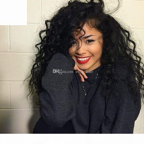 

mongolian kinky curly human hair lace wigs for black women kinky curly human hair lace front wigs full lace wigs 180% density, Black;brown