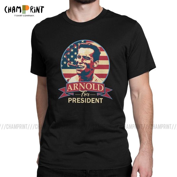 

sport vintage arnold for president t-shirts men crewneck cotton t shirt arnold schwarzenegger short sleeve tee shirt party clothes