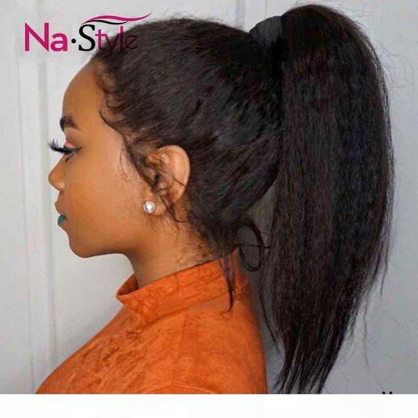 

kinky straight wig lace wig 360 lace frontal wig pre plucked with baby hair brazilian yaki human hair wigs for black women