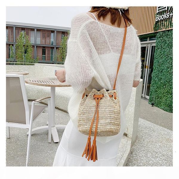 

new designer boho bucket bag small summer straw crossbody beach for women bolso paja mini rattan shoulder sac paille femme