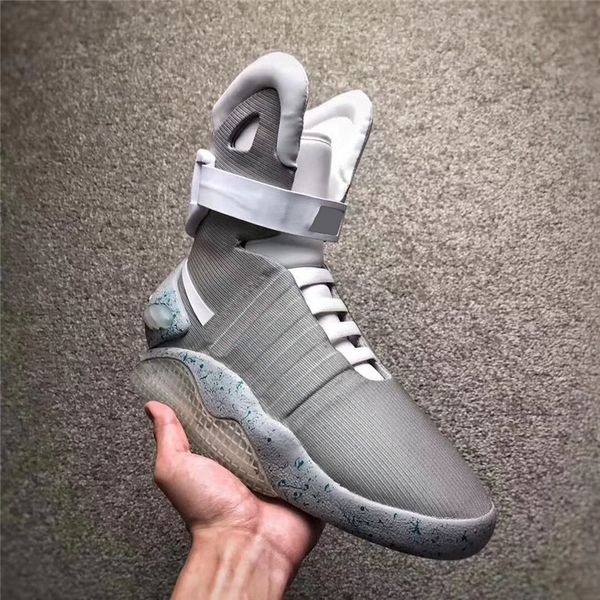 

air mag back to the future led light up outdoor shoes men grey auto laces automatic telecontroller marty mcfly's sneakers sports