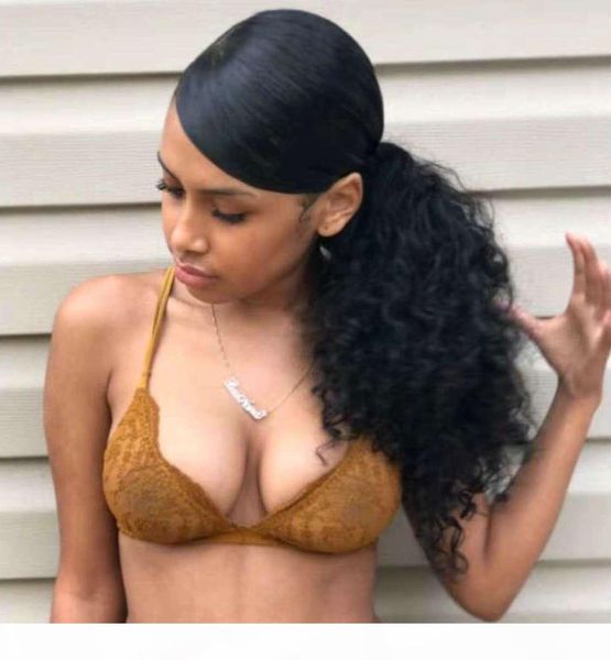 

human hair afro puff ponytail extensions for black women kinky curly drawstring hair ponytail hairpieces natural kinky curly clip ponytails