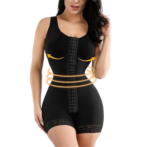 

feelingirl waist trainer body shaper women's slimming underwear shapewear postpartum recovery slimming lace corset lj201209, Black;white