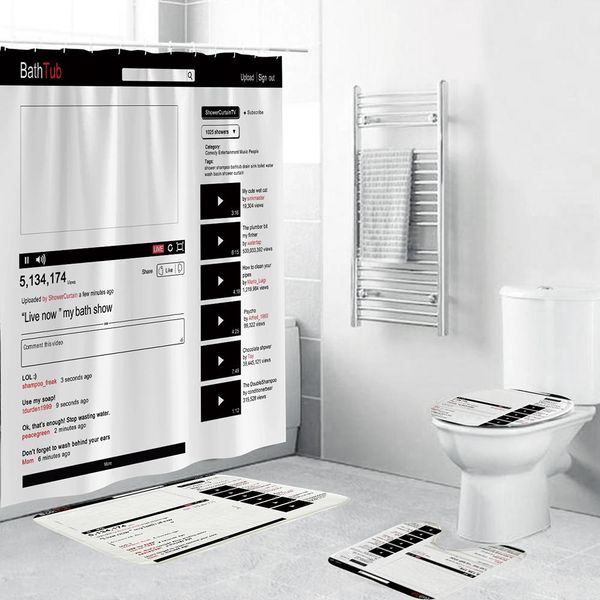 

душ творческое видео сайта занавес ванна полиэстер ванной декор аксессуары туалет обложка mat 4 piece set bbylly hotstore2010