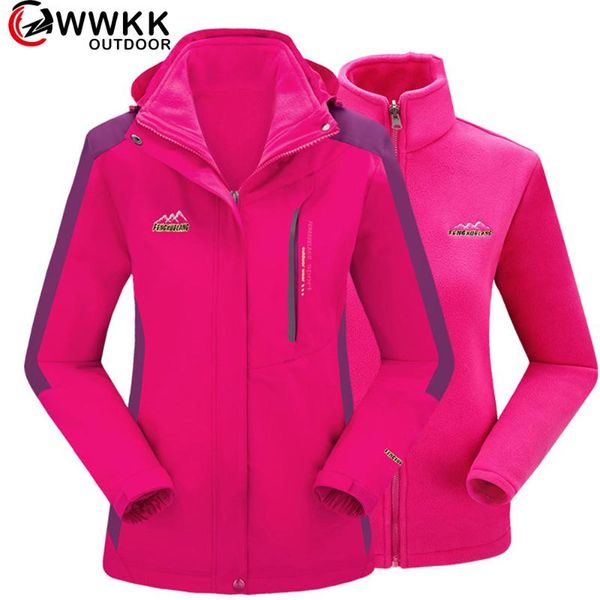 

wwkk three-in-one travel jacket duck down windproof rainproof detachable liner couple models warm outdoor mountaineering, Blue;black
