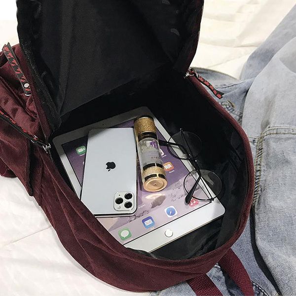 

soft velvet women backpack large female bag girls fashion shoulder school bags travel back bags mochilas sac a dos 2020 xa655h bbyiro