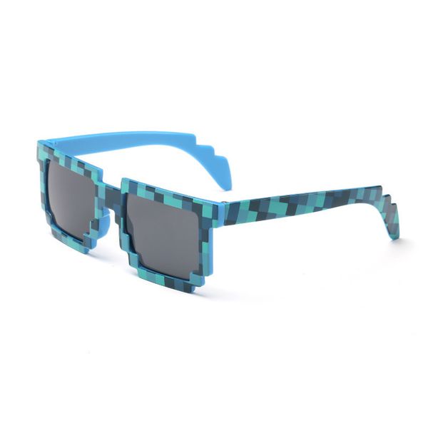 

8pcs/lot mosaic plaid sunglasses men women fashion sunglass popular wholesale beach shade wild sun glasses vocation decoration, White;black