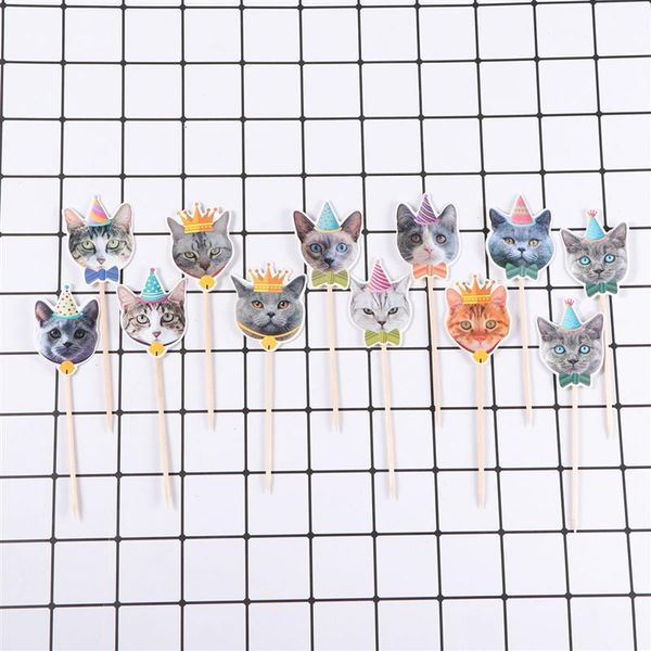 

24pcs cute cat cake ers decoration for birthday party cake picks pet themed party cupcake picks for wedding baby shower a35 wmtmhj