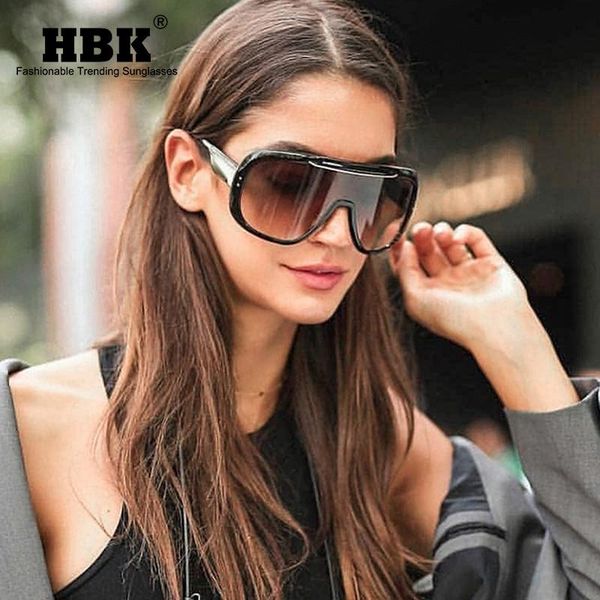 

sunglasses hbk oversize square motor windproof shield pilot sun glasses gradient eyewear for outdoor uv400, White;black