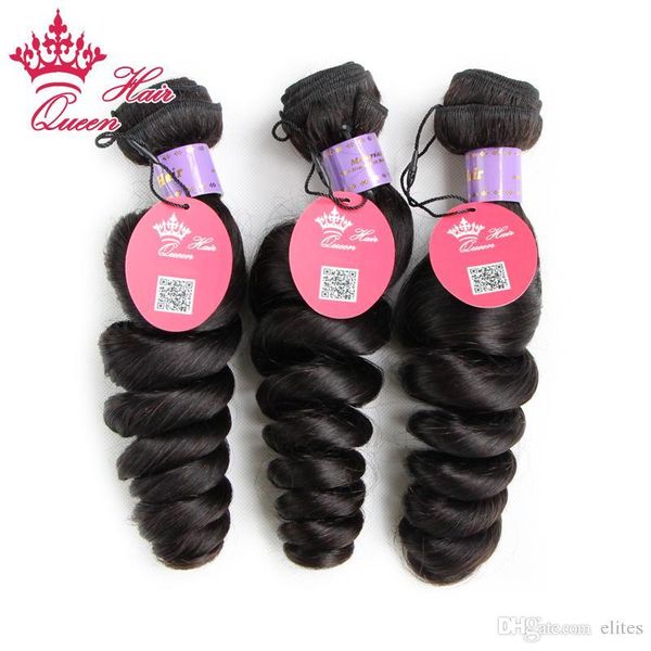 

queen hair 3pcs lot malaysian virgin hair weaves, malaysian loose wave human hair weave wavy, Black
