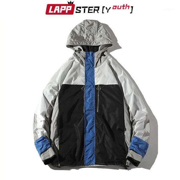 

lappster-youth men streetwear bomber jackets patchwork 2019 autumn harajukiu windbreaker male korean fashions black windbreaker1, Black;brown