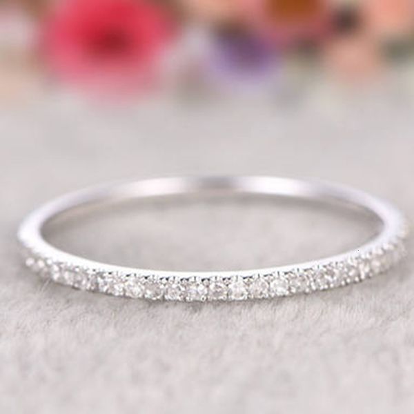 

chenrui new lovers ring single row diamond plated with rose gold, Silver