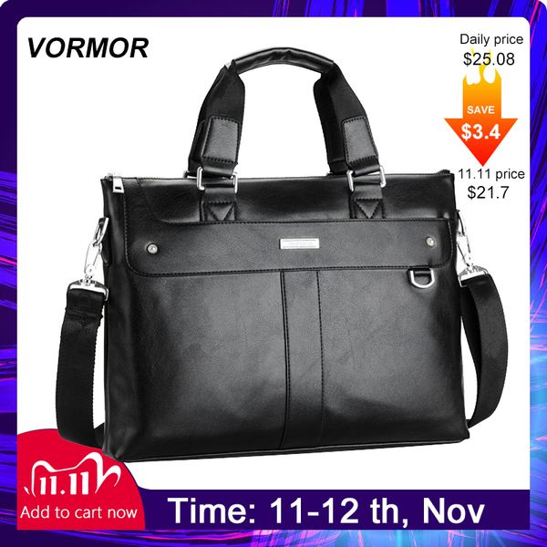 

vormor 2020 men briefcase business shoulder leather messenger computer laphandbag bag men's travel bags