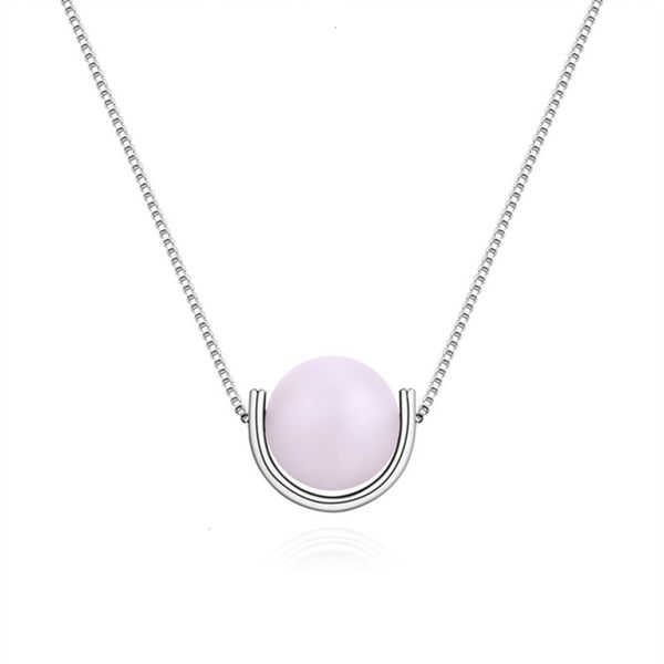 

and versatile semicircle pendant round fashionable necklace women's necklace jewelry, Silver