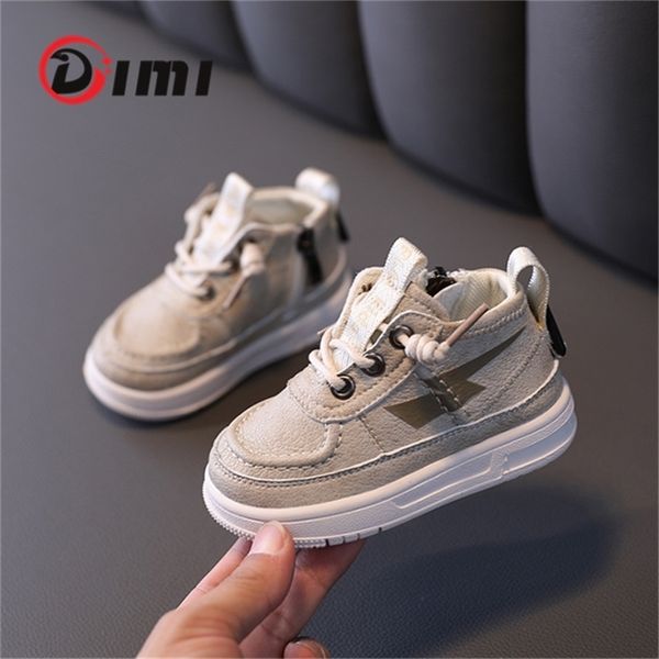 

dimi autumn infant toddler fanshion soft comfortable pu leather sneakers non-slip high baby walkers shoes y201028