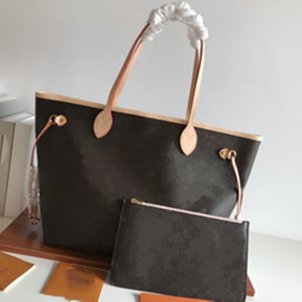 

2pcs set with wallet women bag tote genuine leather fashion handbags composite bags lady purse