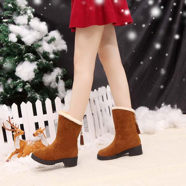 

sneakers boots women winter snow boots causal shoes woman bootie 2020 fashion solid velvet warm non-slip ankle women shoes, Black