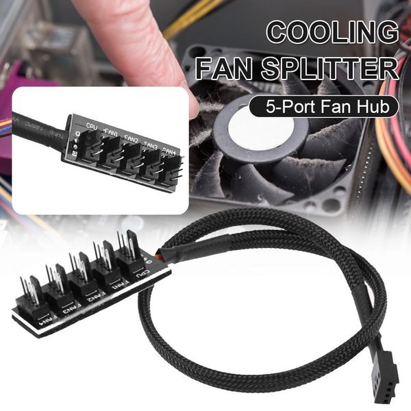 

1pcs 4-pin cooling splitter 1 to 5 durable sturdy fan hub extension cable 2020 new