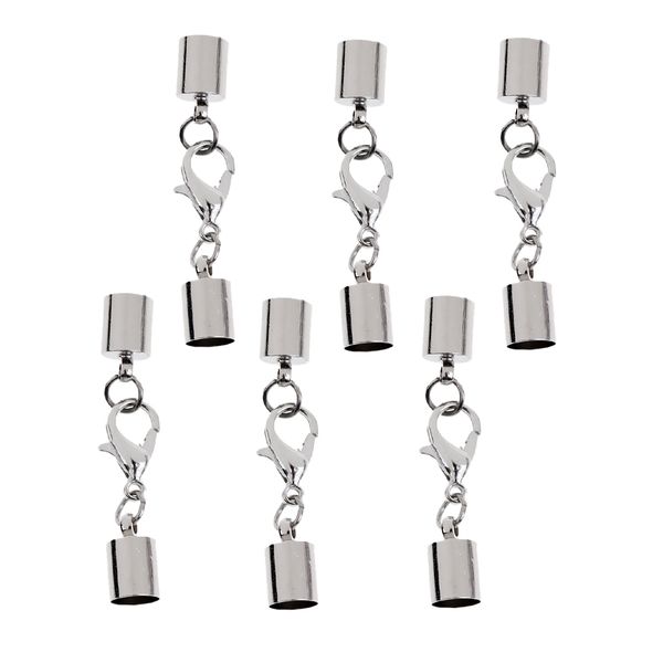 

6 шт щепка из нержавеющей стали шнура торцевые крышки застежка омара конвертер connector