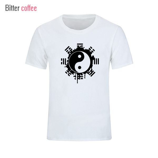

спорт мода лето футболка мужчины топы китайский tai chi ink ying yang ситца одежда с коротким рукавом футболка тройники