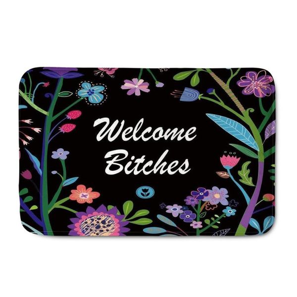 

upetstory flowers welcome doormat for entrance front door flannel absorbent kitchen bathroom door mats non-slip welcome carpet
