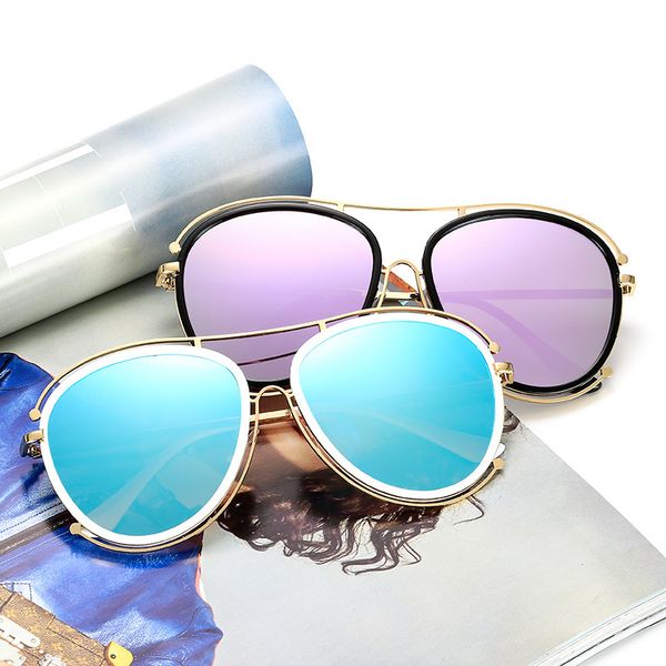 

new 3594 double frame metal sunglasses fashion street glasses designer jjkd, White;black