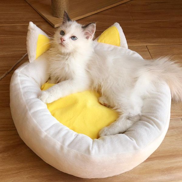 

round cat bed house soft padded cat bed round pet dog for small dogs cats nest winter warm sleeping puppy mat washable