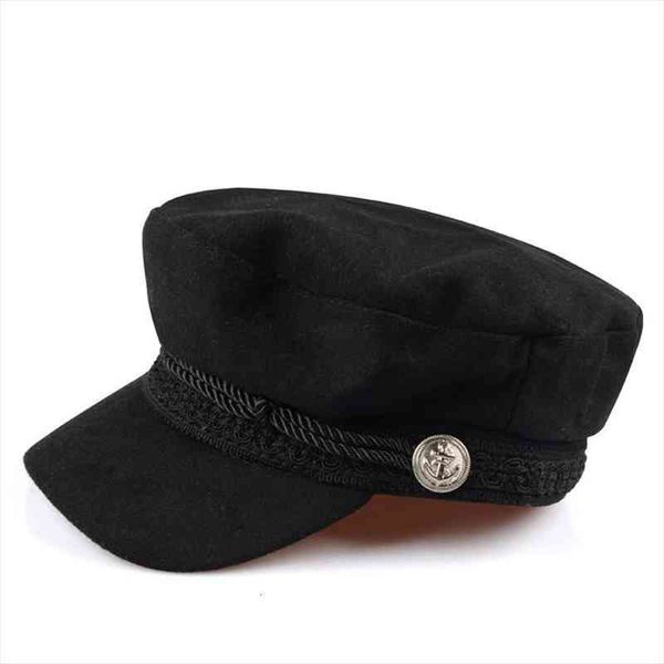 

yoyocorn casual military cap man woman cotton beret flat hats captain cap trucker vintage black sport dad bone, Blue;gray