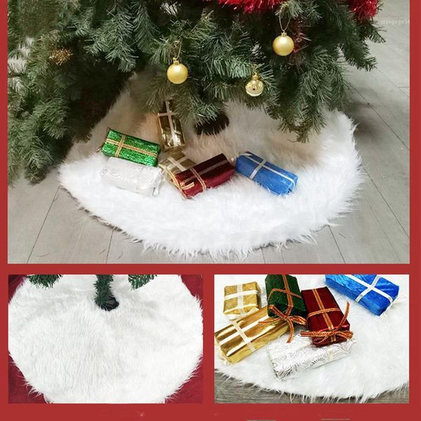 

urijk 78/120cm christmas tree skirt merry christmas decor snow plush tree skirts scene layout supplies tool1