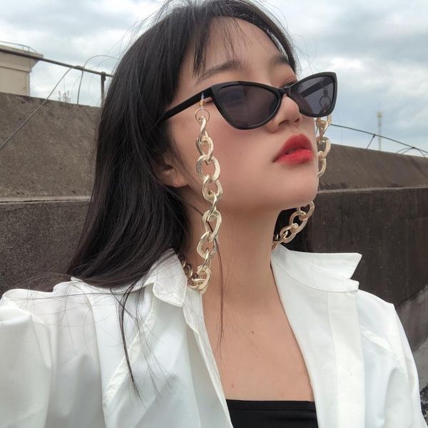 

1pc punk style big metal chunky gold chain necklace for sunglass/eyeglass eyewear holder strap string sunny cords lanyard clip1, Silver