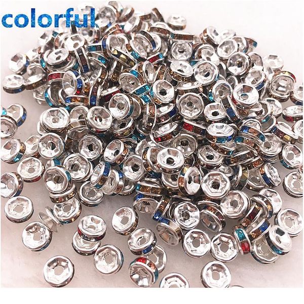 

50pcs 6mm crystai rhinestone glass round loose spacer beads for jewelry making diy bracelet jllqnu