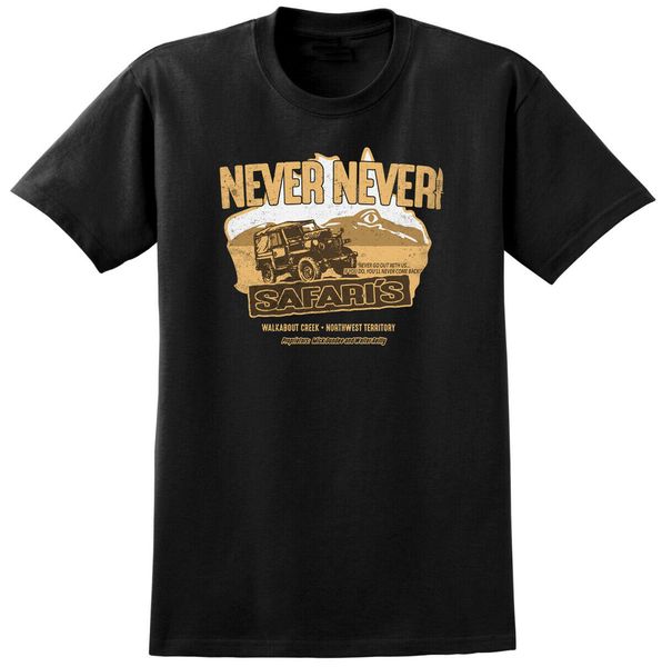 

sport crocodile dundee inspired never never safari's t-shirt - retro 80s film movie fashion new tees novelty o-neck t shirts