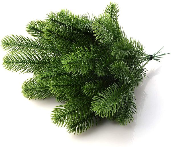 

artificial pine tree branches fake pine picks pine needle garland diy craft wreath for christmas embellishing home garden decor props