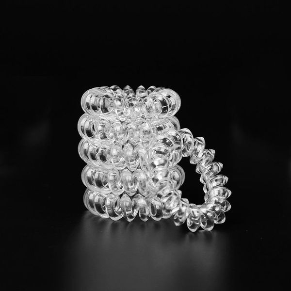 

оптовая 3,5 cm черный / bands прозрачный эластичный провод телефонной линии волос канаты ponytail держатели headwear аксессуар sqclqb homes2, Silver