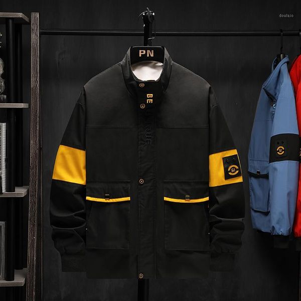 

2020 men / women jacket autumn cotton windbreaker pilot coat men's bomber jackets reflective jacket for women1, Black;brown