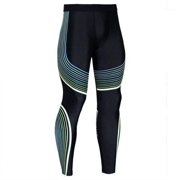

2020 summer new sports yoga pants men's pants streamer printing and solid color high strength elastic tight fit suit1, Black