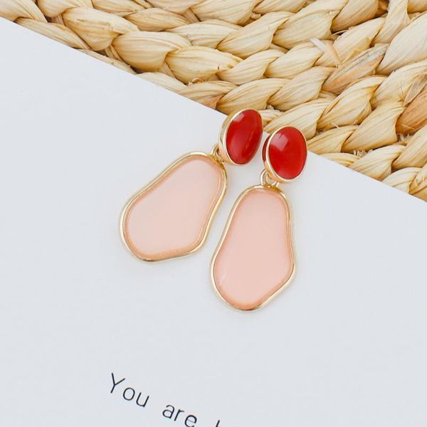 

dangle & chandelier aensoa unique design korean candy irregular pendant earrings for women girl colorful simple transparent resin jewelry1, Silver