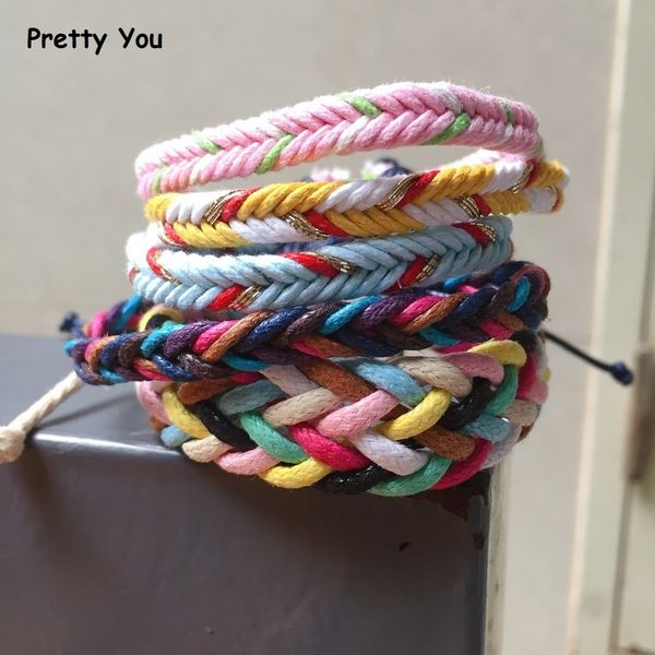 

gift braided bracelet handmade rainbow rope for friends women men and family christmas lucky charm jewelry