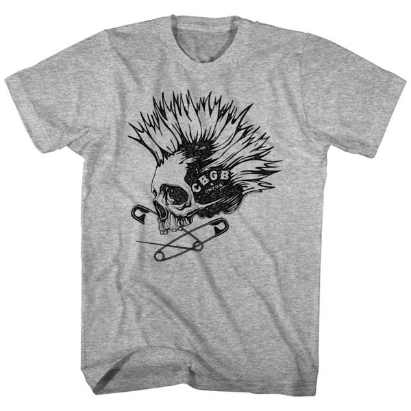

sport brand new 2019 summer mens short cbgb skull punk safety pins men's t-shirt cute t shirts