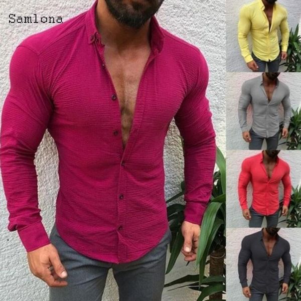 

samlona fashion european style casual cotton linen long sleeve shirt men clothing muscle macho slim shirts rose red solid shirt1, White;black